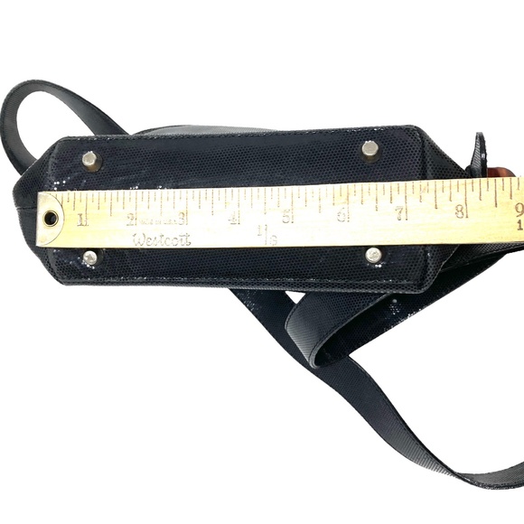 bag dark grey Laeda 4 Bloomingdales shoulder cross body leather faux lizard 9x5 - Picture 6 of 12